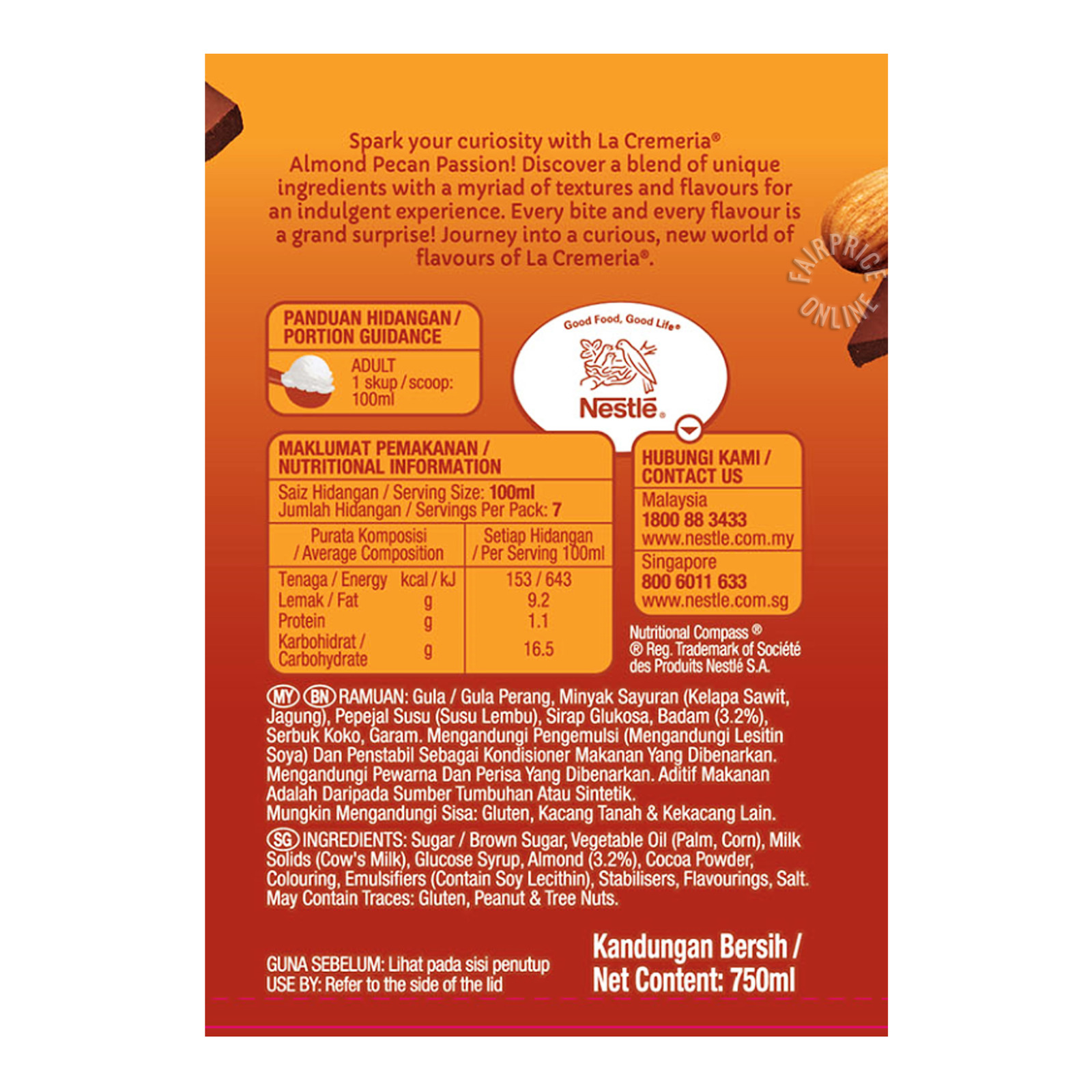Nestle La Cremeria Ice Cream Almond Pecan Passion Ntuc Fairprice