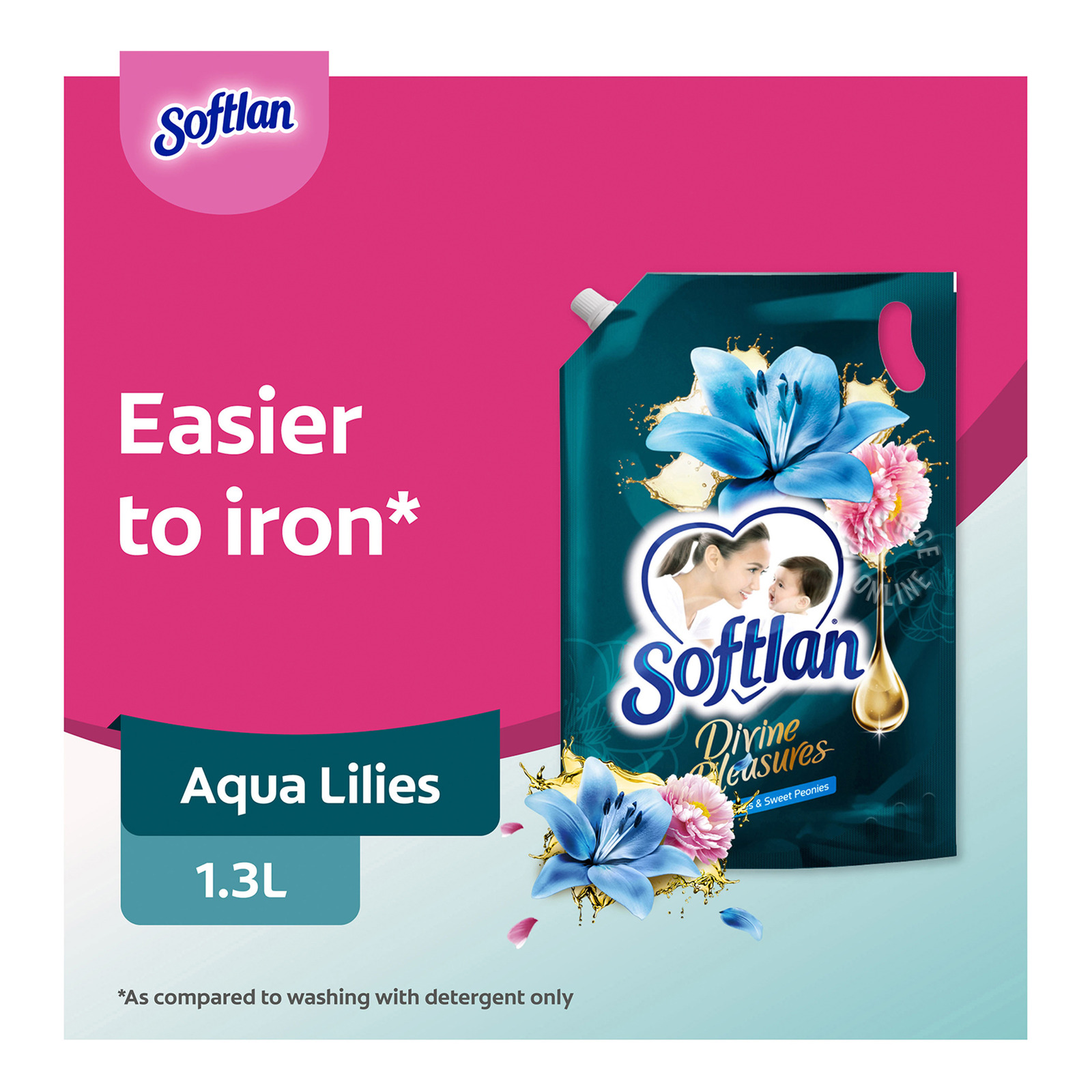 Softlan Fabric Softener Refill - Aqua Lilies & Sweet Peonies