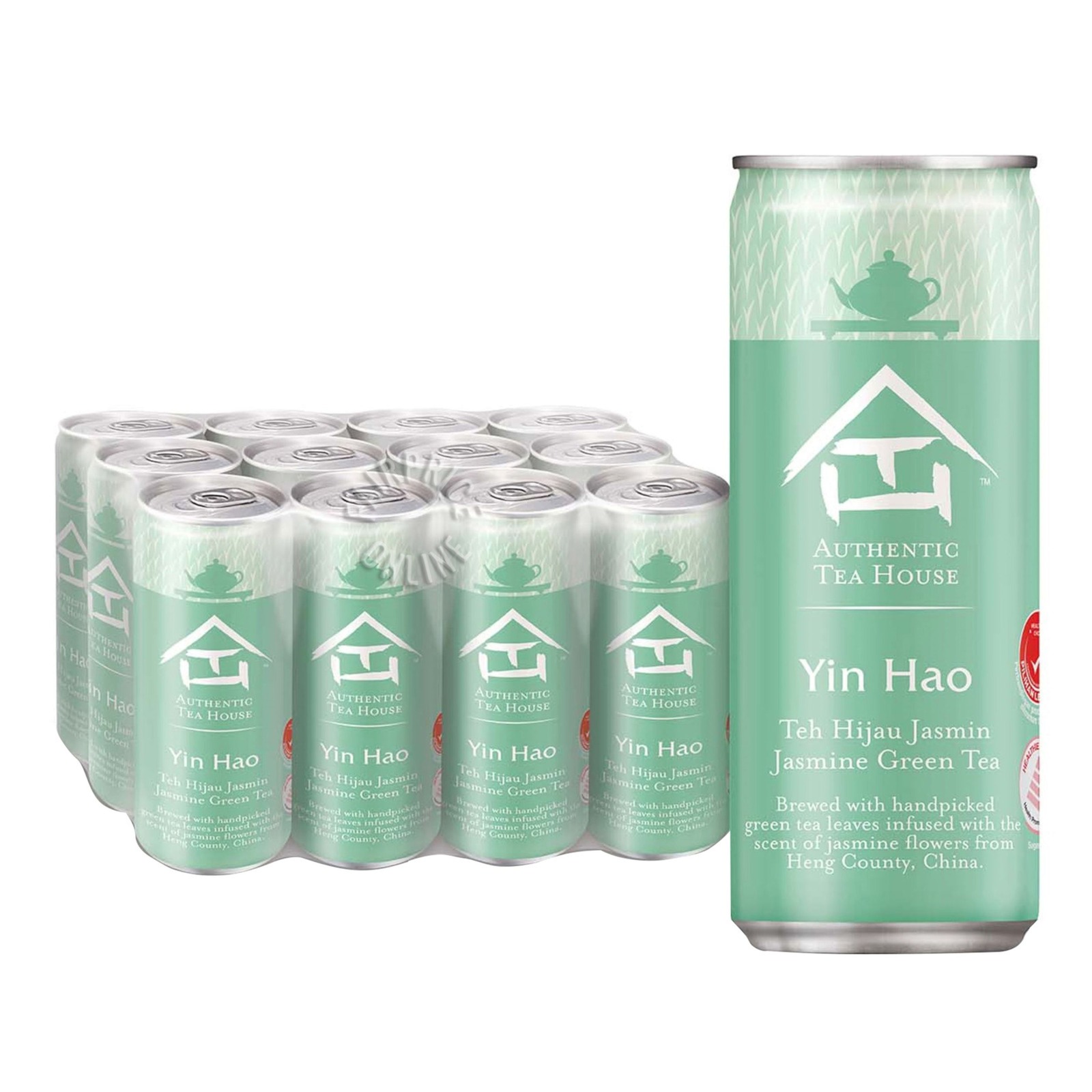 Authentic Tea House Yin Hao Unsweetened Jasmine Green Tea (12 x 300ml