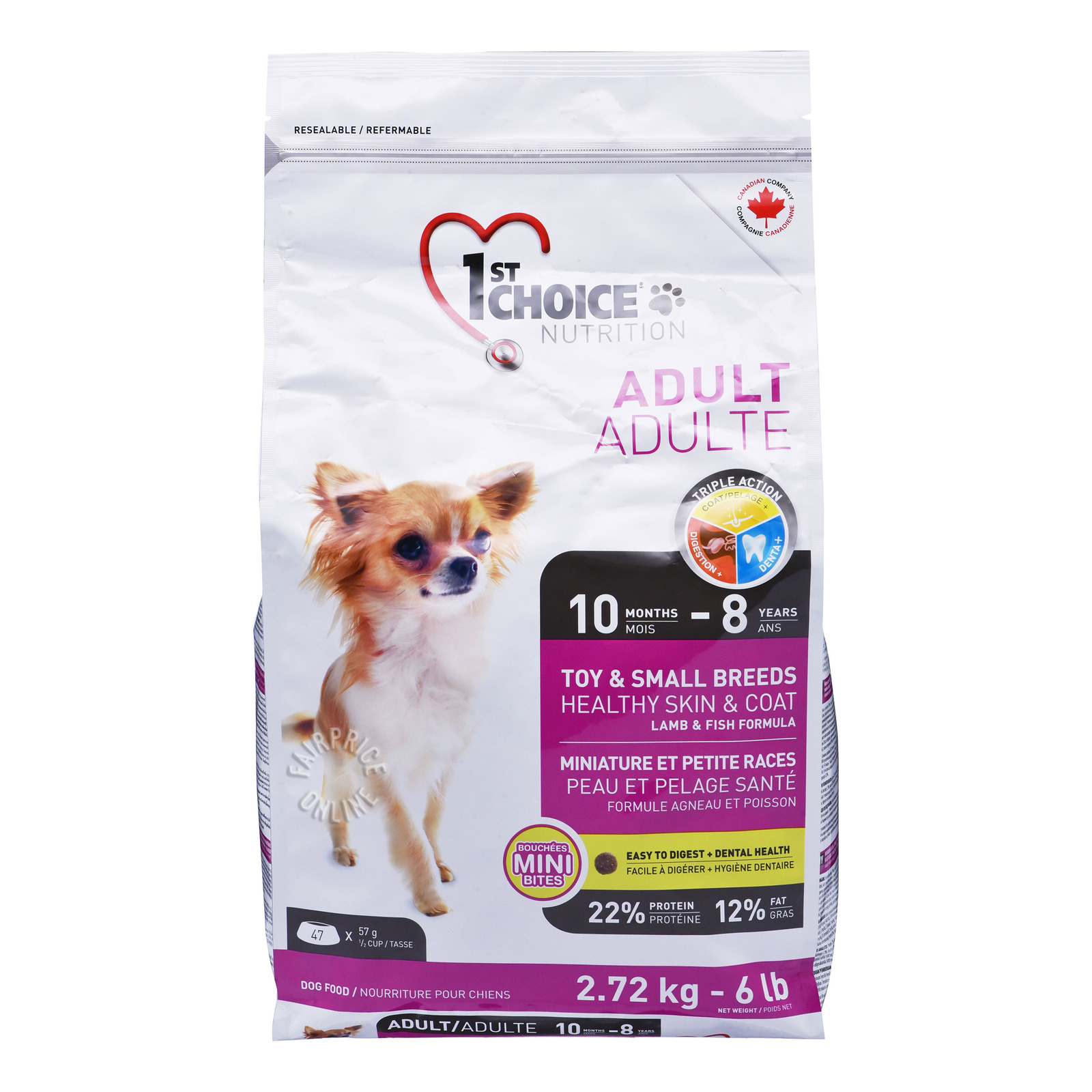 1st Choice Adult Dog Dry Food - Sensitive Skin & Coat (Toy Breed