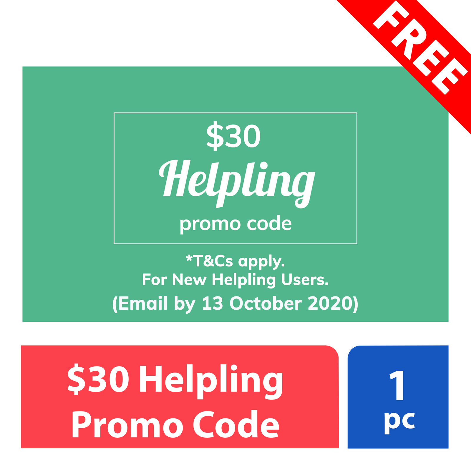 FREE $30 Helpling Promo Code (Email by 13 Oct 2020) | NTUC FairPrice
