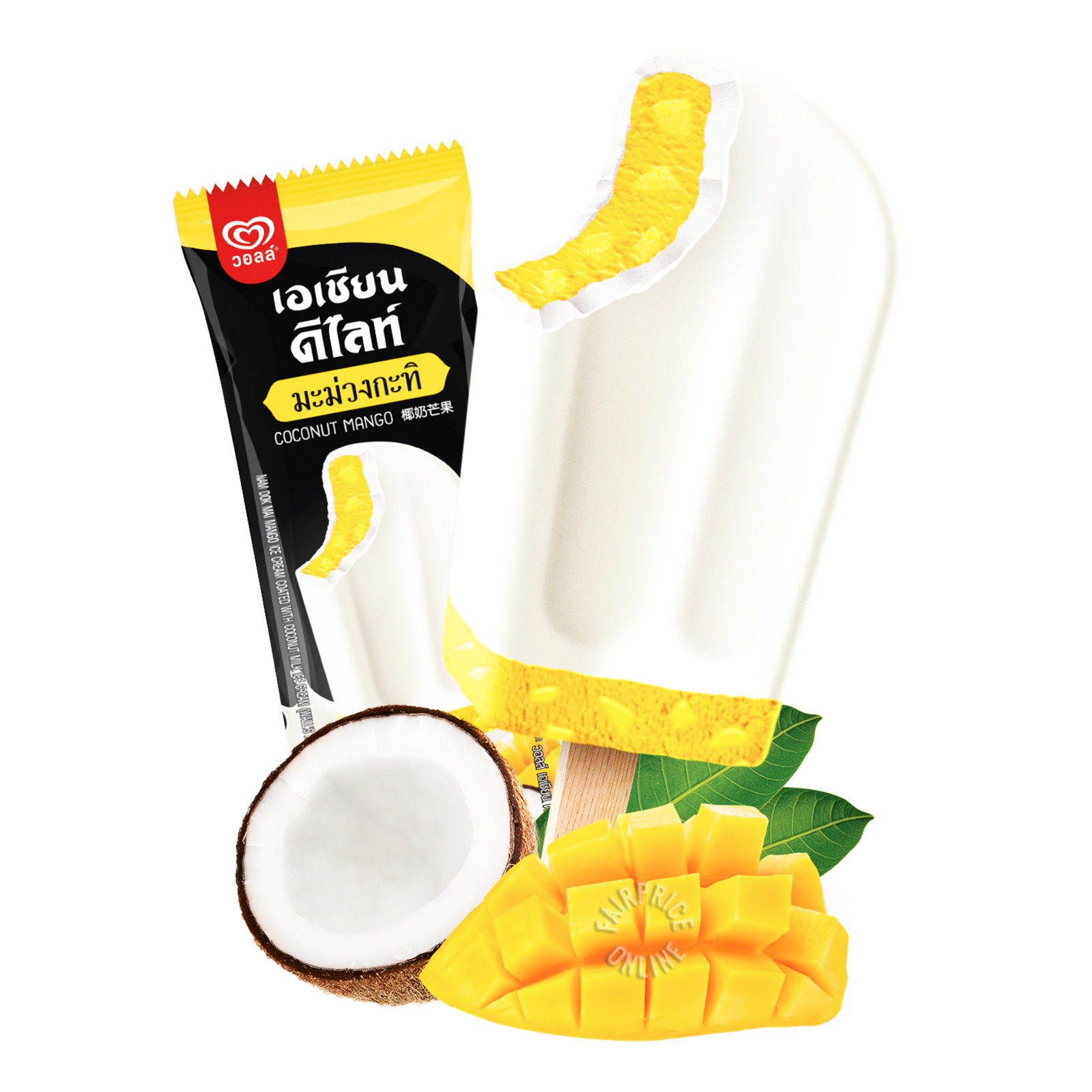 Wall's Asian Delight Ice Cream Coconut Mango NTUC FairPrice