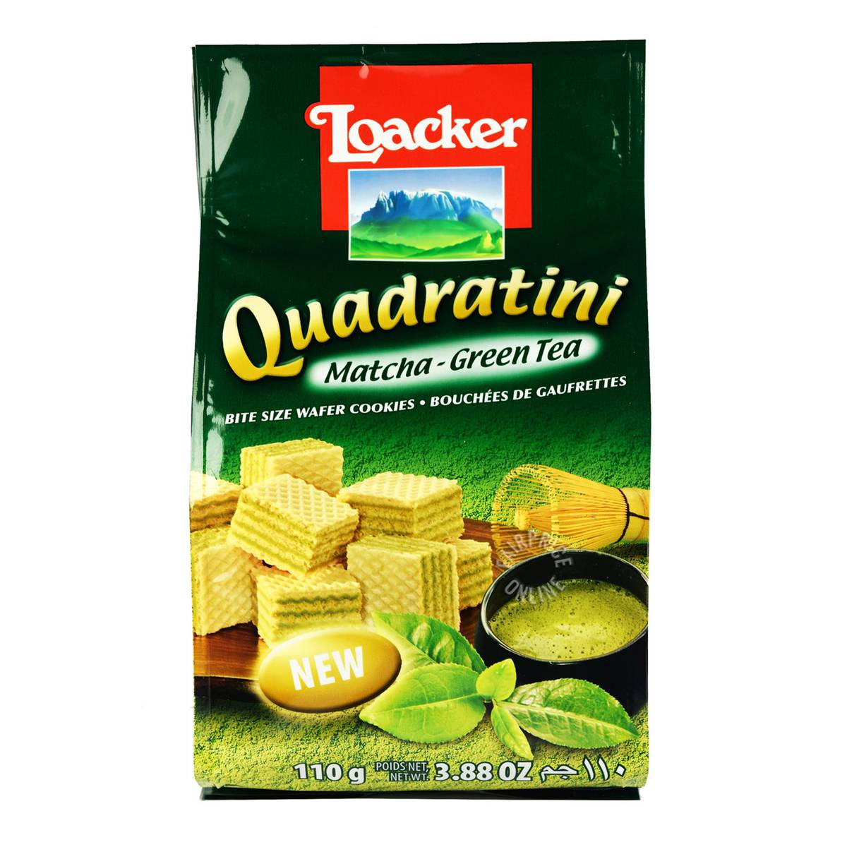 Loacker Quadratini Bite Size Wafer Cookies MatchaGreen Tea NTUC