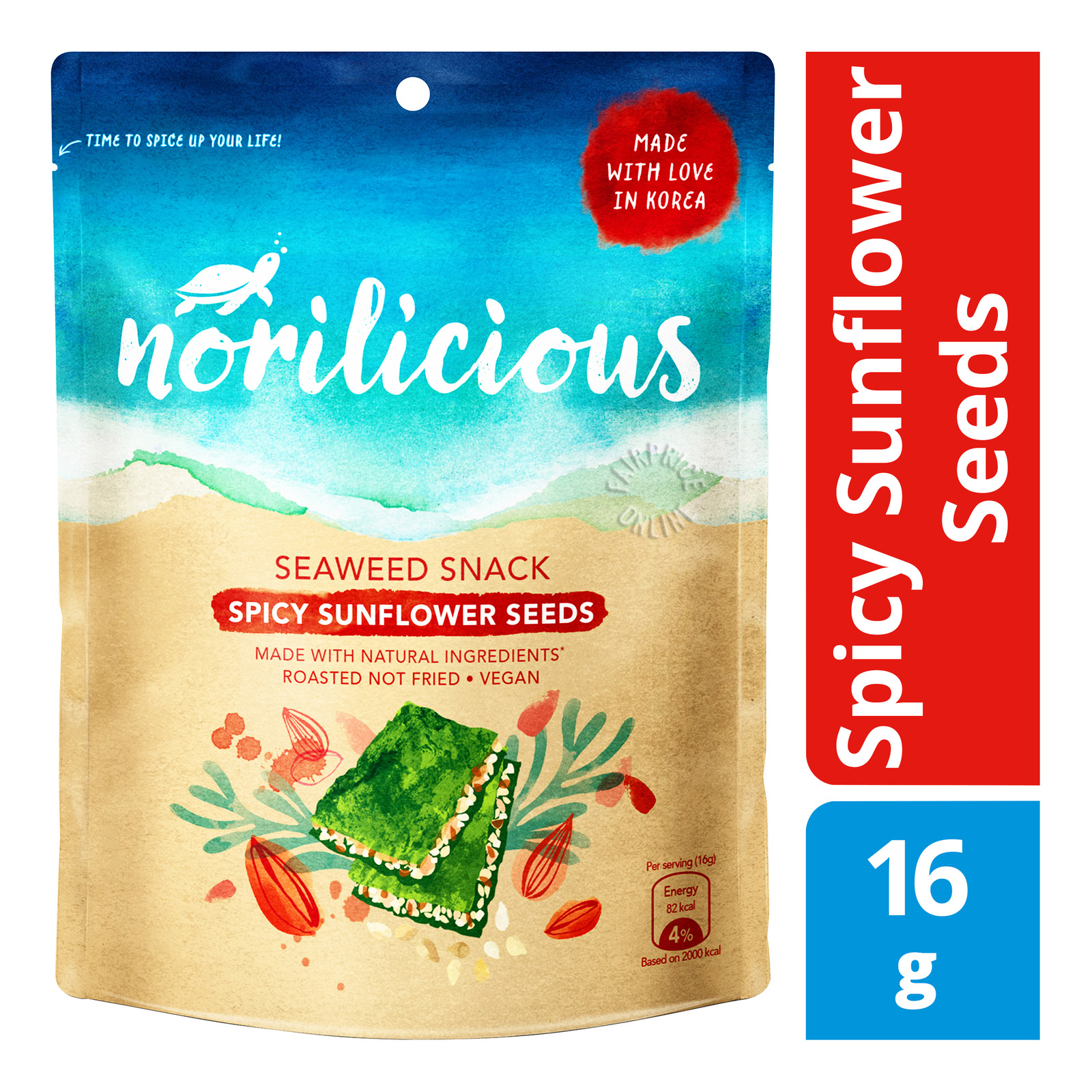 魚介類(加工食品) nori Norilicious Seaweed Snack - Spicy Sunflower Seeds | NTUC FairPrice
