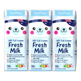 FairPrice UHT Kids Full Cream Packet Milk - Fresh Milk