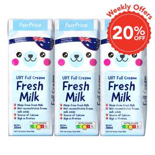 FairPrice UHT Kids Full Cream Packet Milk - Fresh Milk
