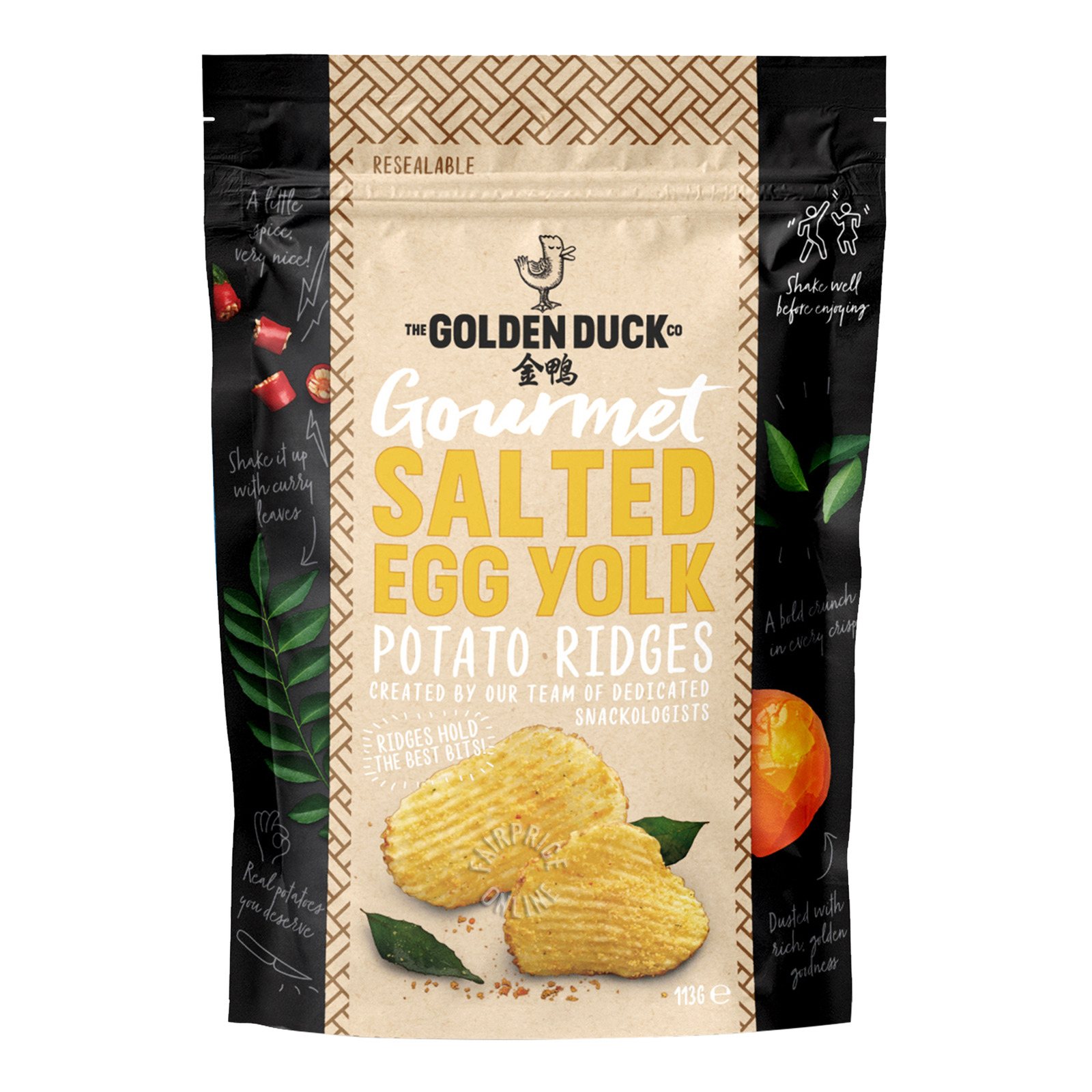 Golden Duck Gourmet Potato Ridges Salted Egg Yolk NTUC FairPrice