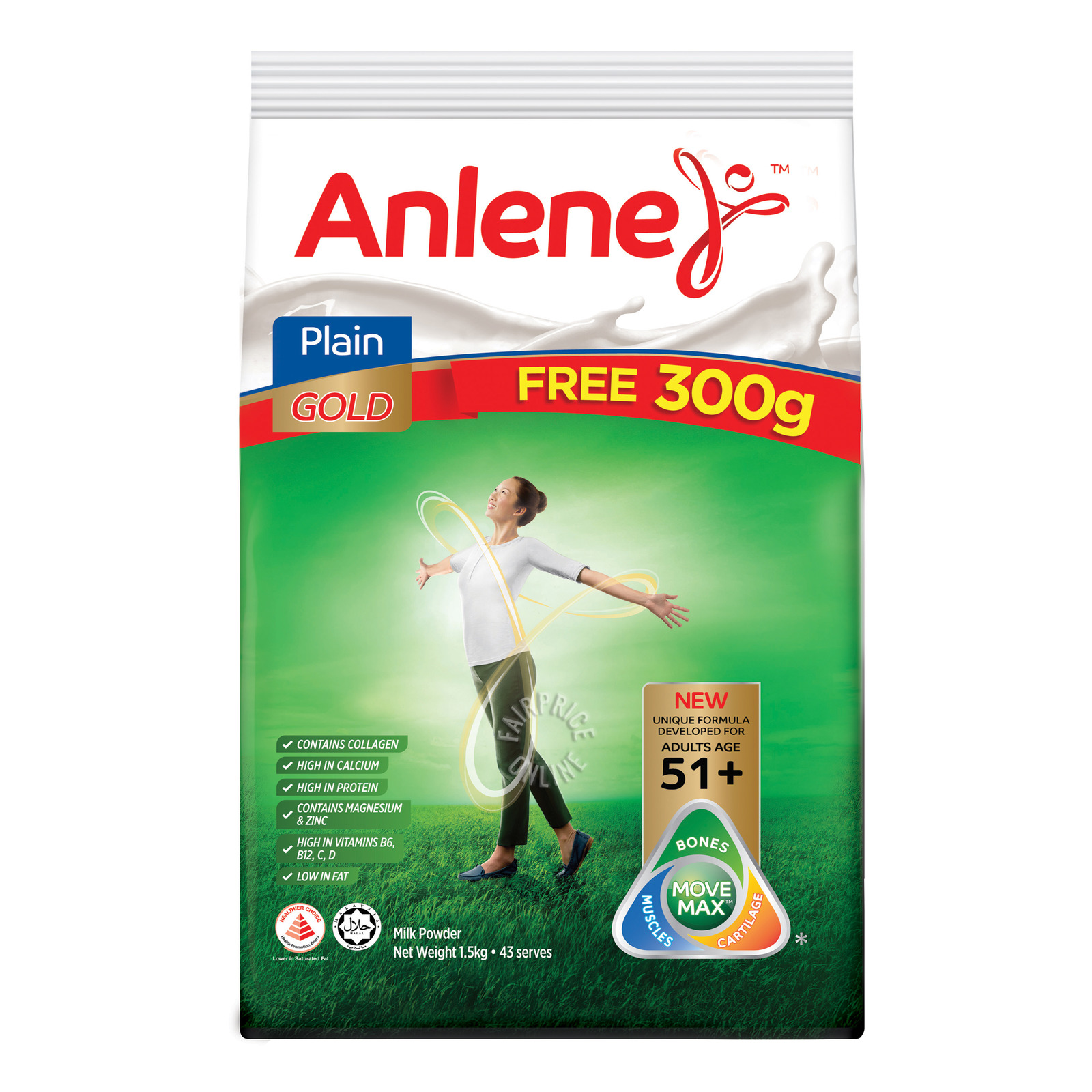 Anlene Move Max Gold Milk Powder - Plain | NTUC FairPrice