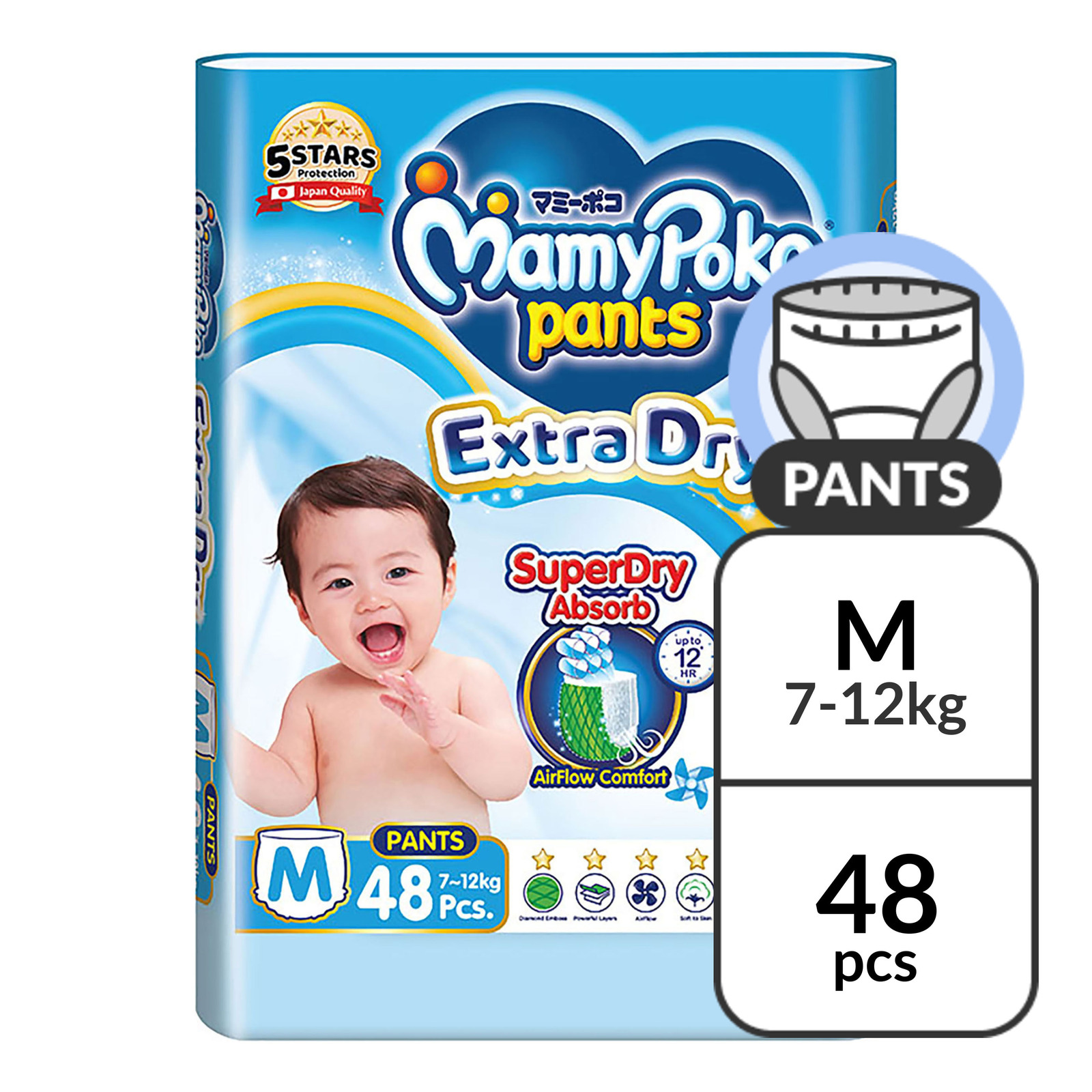 MamyPoko Extra Dry Pants - M (7 - 12kg)