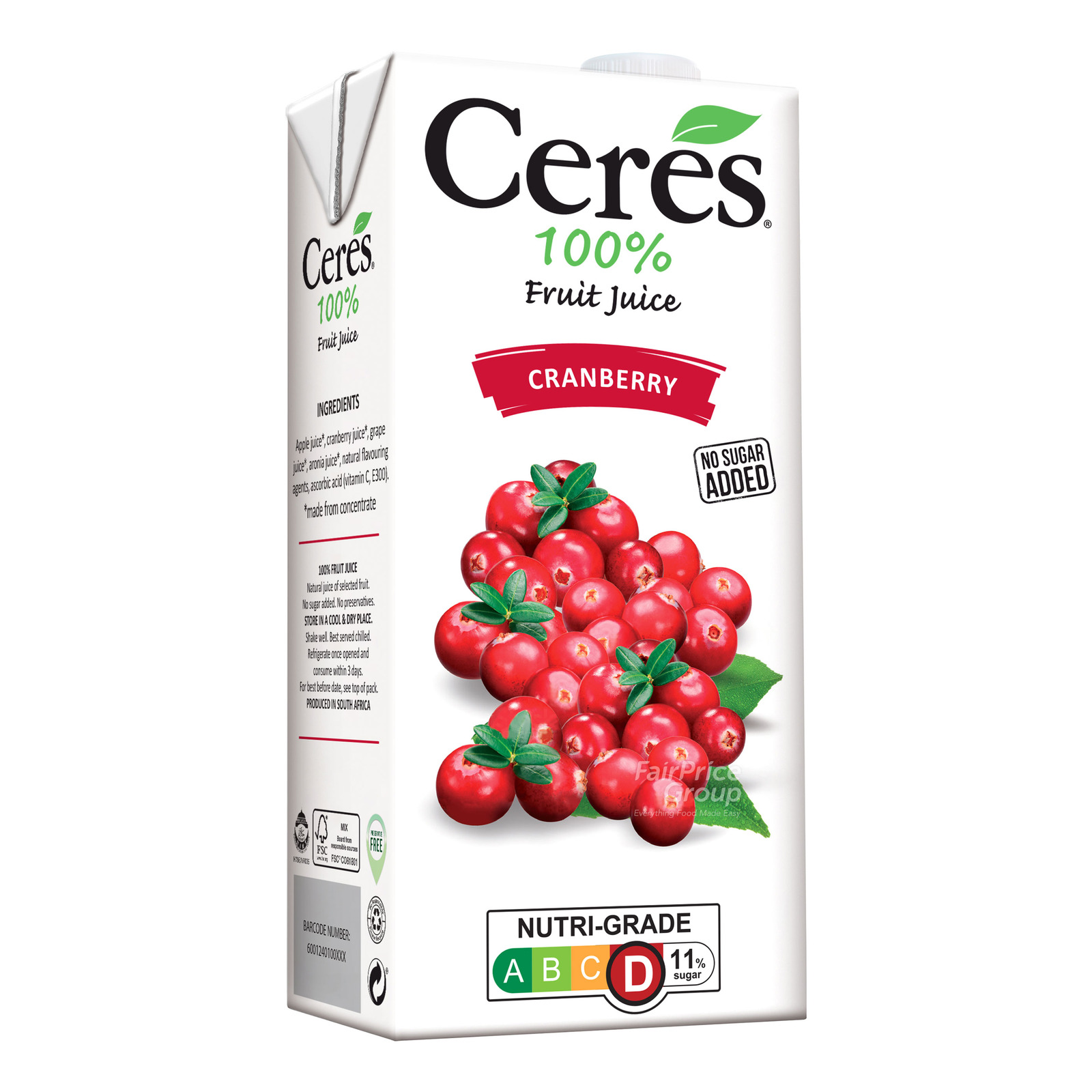 Ceres 100% Fruit Juice Cranberry NTUC FairPrice