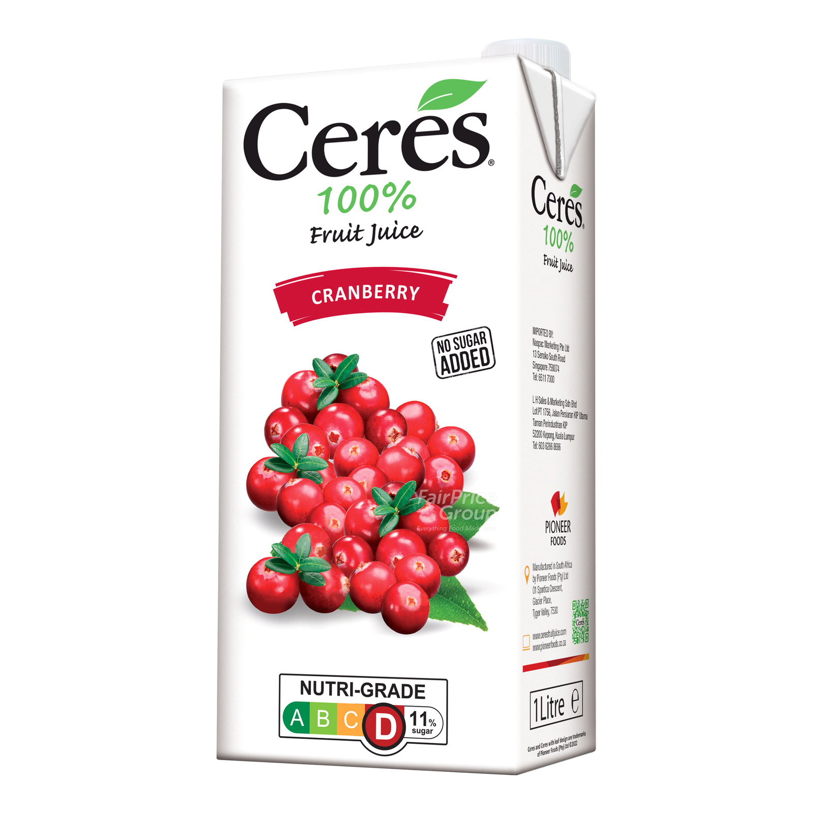 Ceres 100% Fruit Juice Cranberry NTUC FairPrice