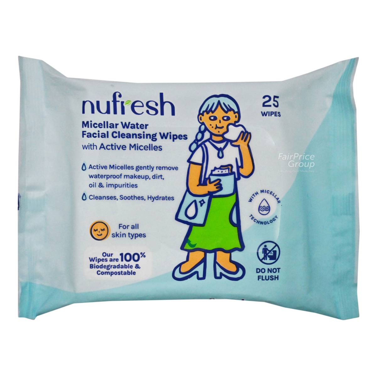 NuFresh Facial Cleansing Wipes Micellar Water NTUC FairPrice