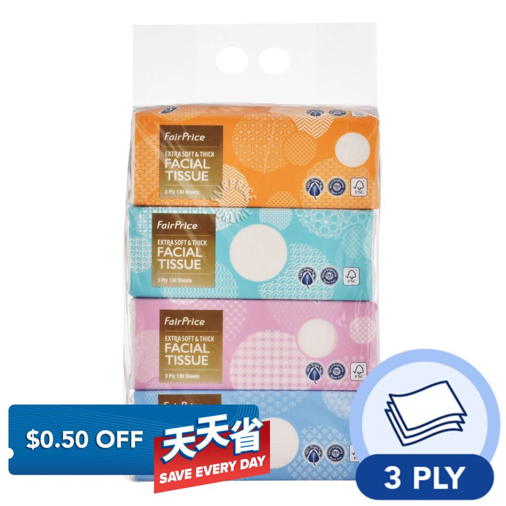 FairPrice Facial Tissues Extra Soft & Thick (3 ply) NTUC FairPrice