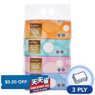 FairPrice Facial Tissue 3ply Soft Pack