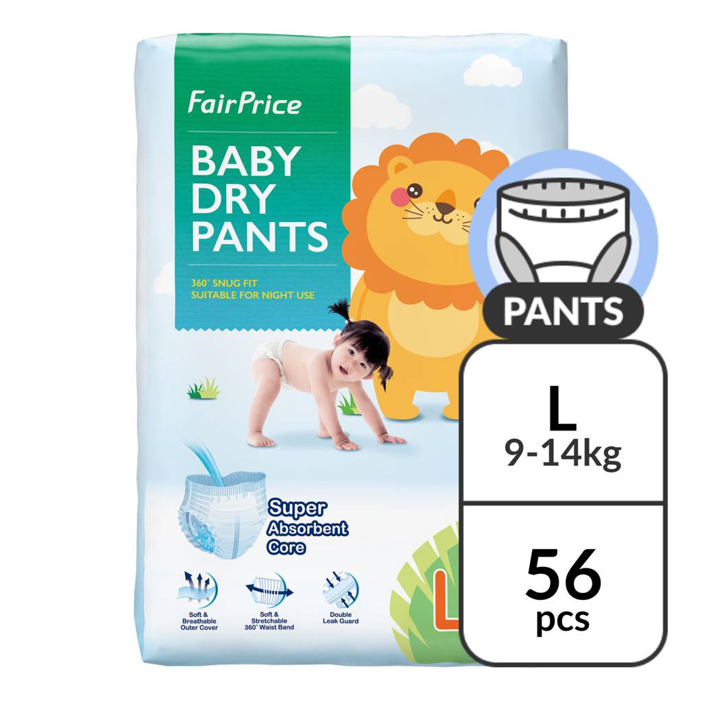 FairPrice Baby Dry Diaper Pants L (9 14kg) NTUC FairPrice