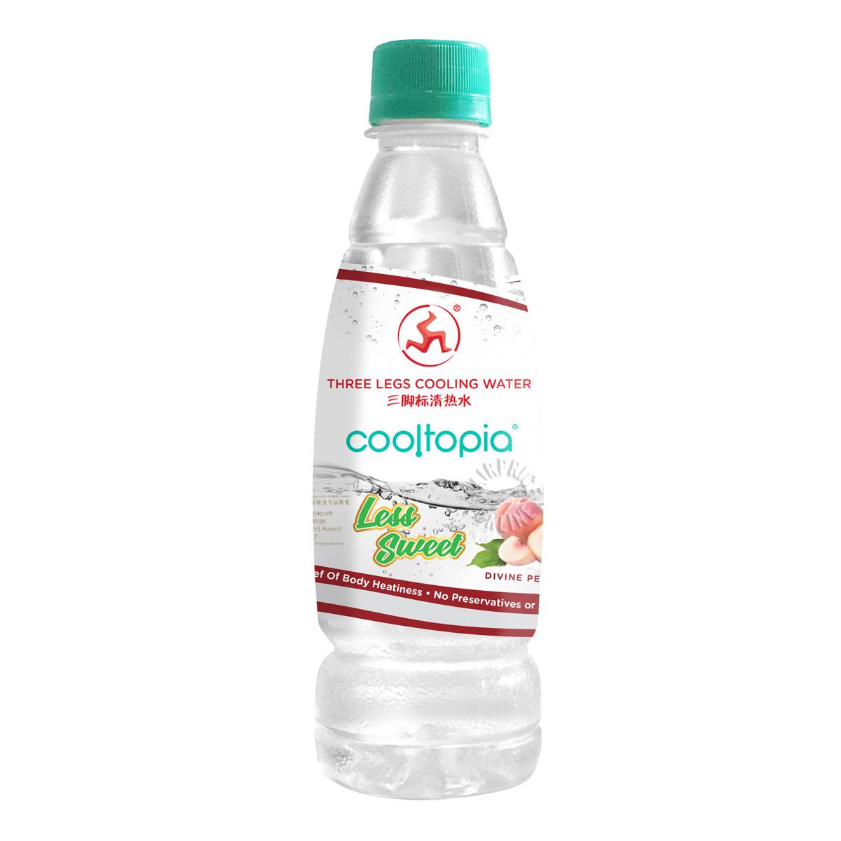 Three Legs Cooling Water Cooltopia Bottle Water Divine Peach NTUC FairPrice