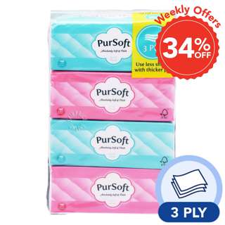 PurSoft Facial Tissue Soft Pack (3 ply)