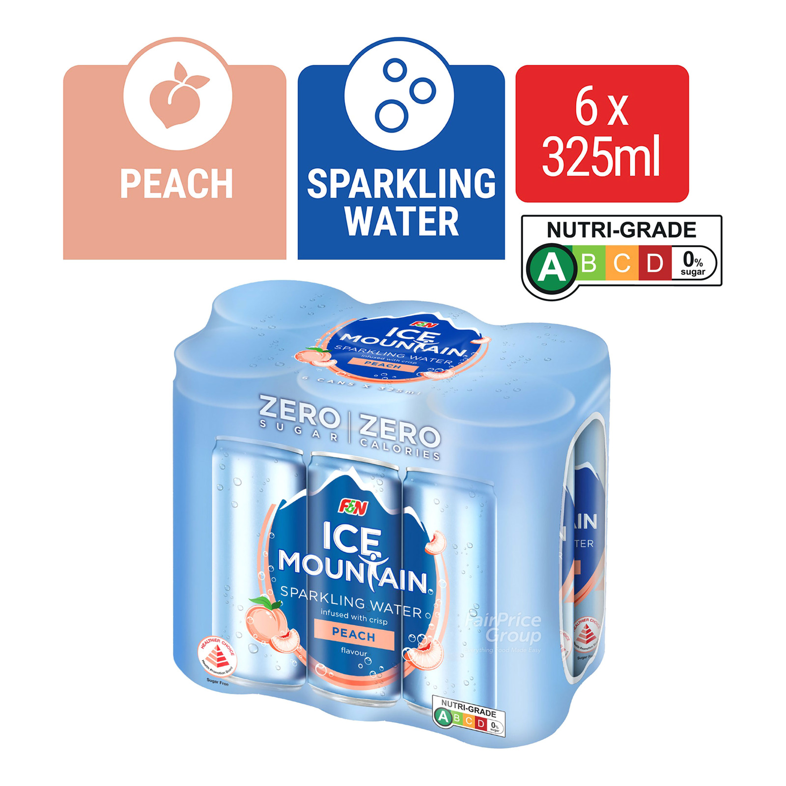 F & N Ice Mountain Sparkling Can Water - Peach
