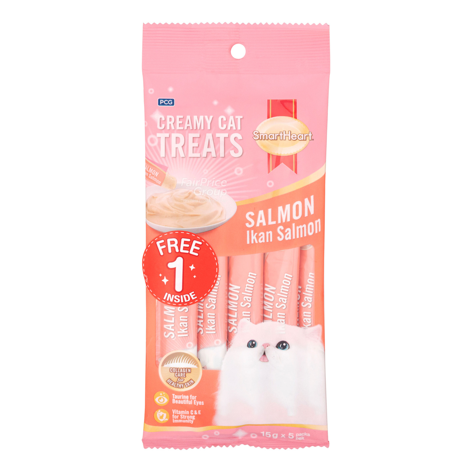 SmartHeart Creamy Cat Treats Salmon NTUC FairPrice