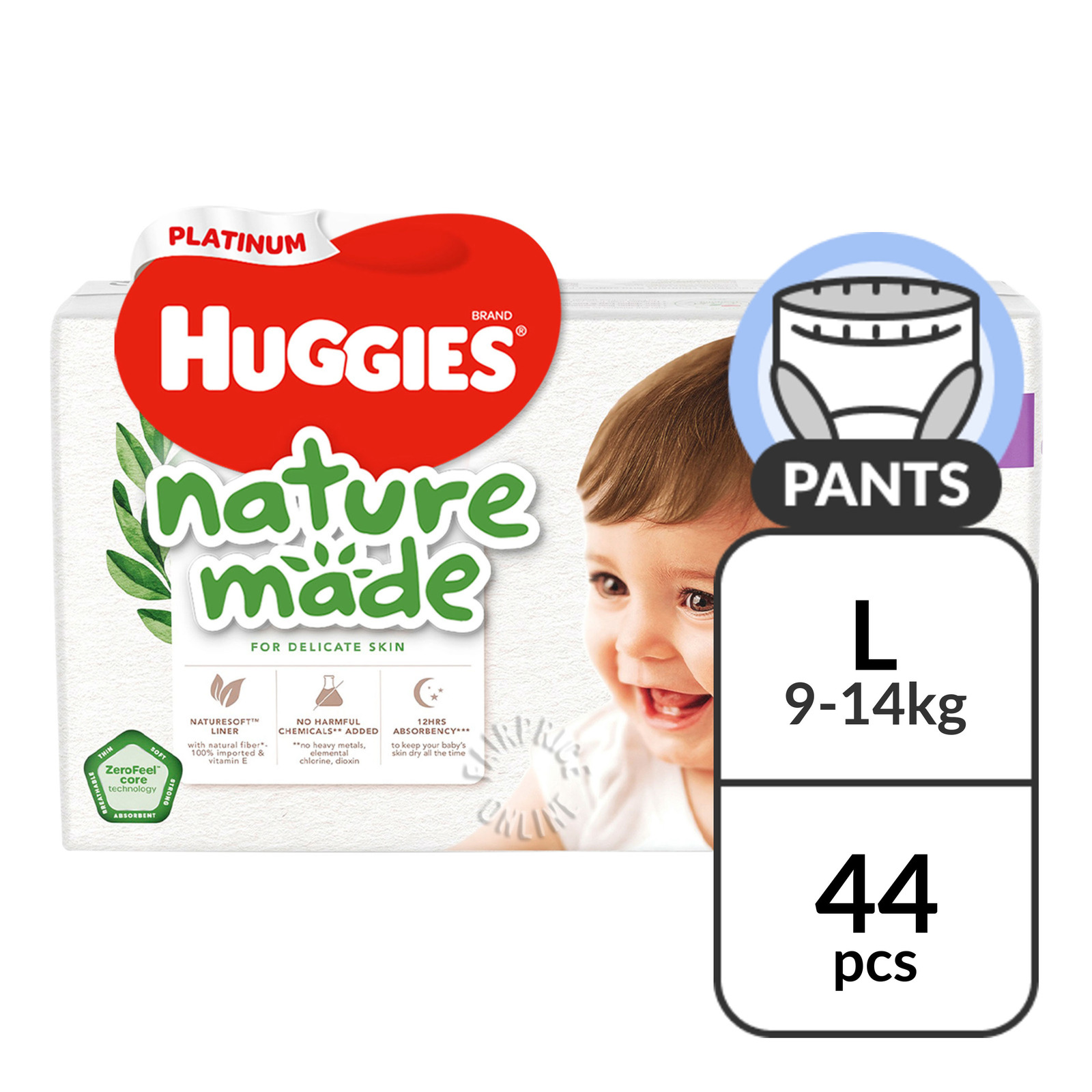 Huggies Platinum Nature Made Pants - L (9 - 14kg)