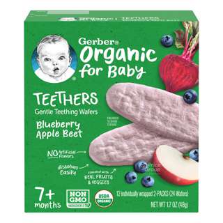 Gerber Organic Gentle Teethers Wafers - Blueberry Apple Beet
