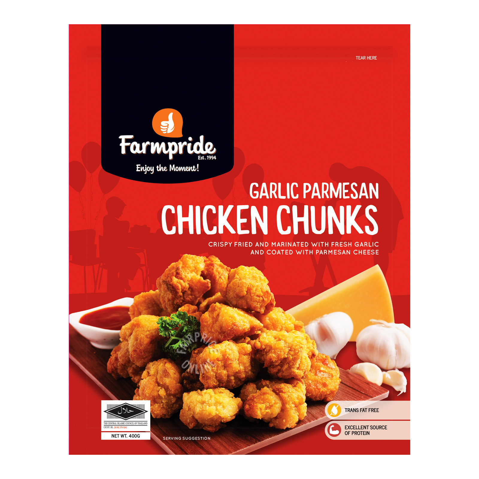 Farmpride Chicken Chunks Garlic Parmesan NTUC FairPrice