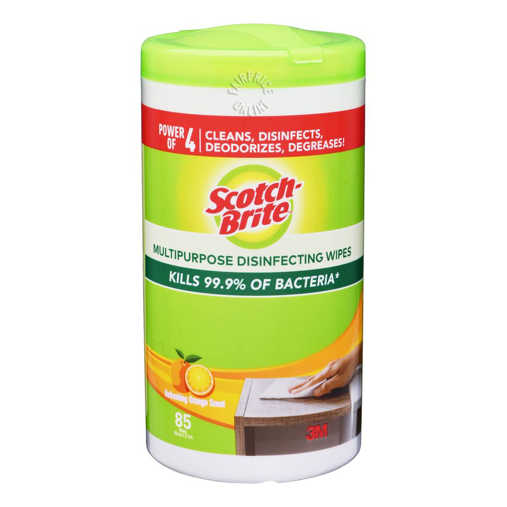 3M ScotchBrite Multipurpose Disinfecting Wipes Orange NTUC FairPrice