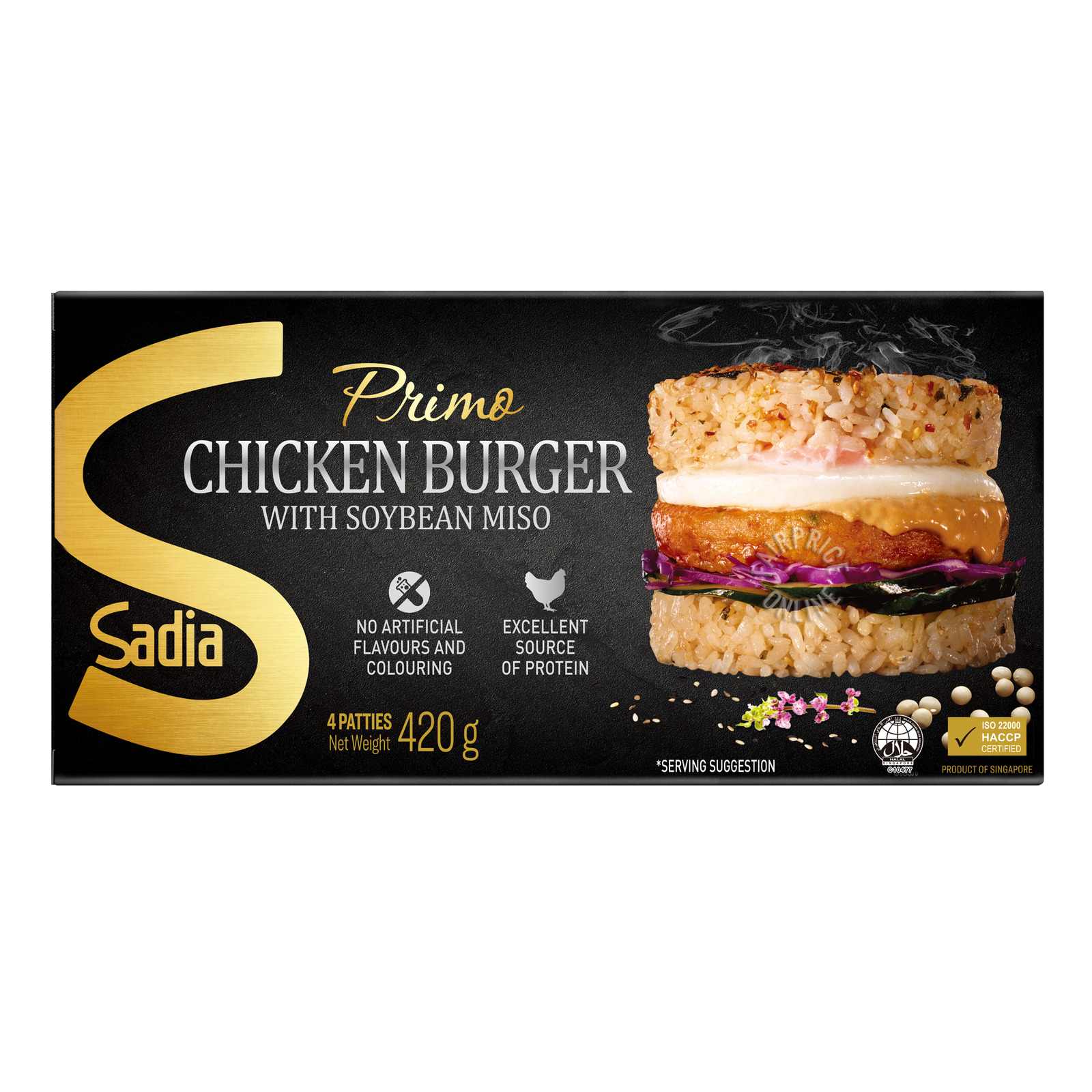 Sadia Primo Frozen Chicken Burger Patties Soybean Miso NTUC FairPrice