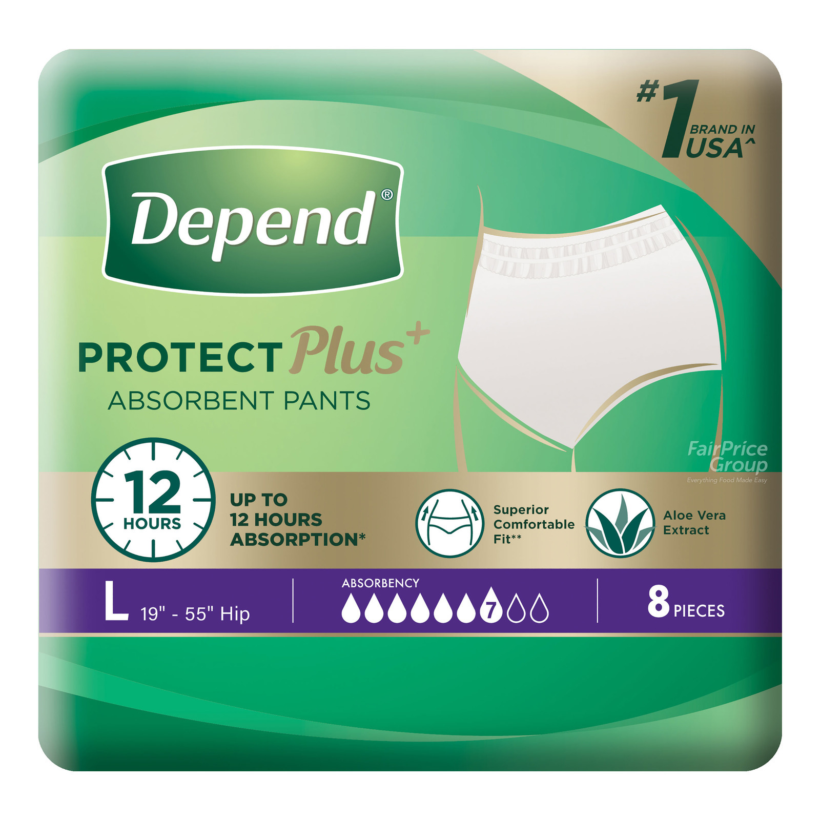 Depend Protect Plus Pants Unisex Adult Diaper - L