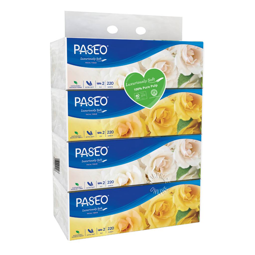 Paseo Elegant Facial Soft Pack Tissue 2 Ply NTUC FairPrice