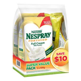 Nespray Fortified Instant Milk Powder - Full Cream (Value Pack)