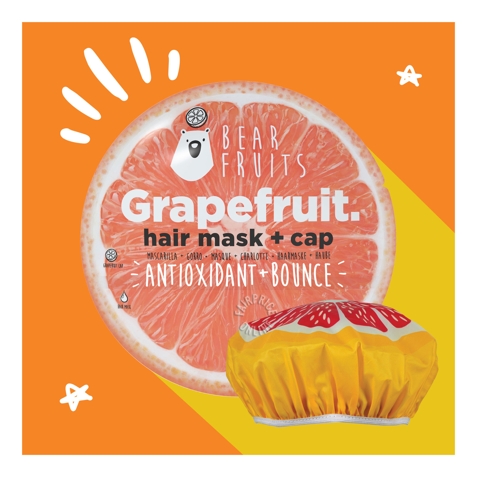 Bear Fruits Hair Mask + Cap Antioxidant + Bounce (Grapefruit) NTUC FairPrice