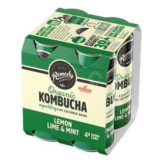 Remedy Organic Kombucha Can Drink - Lemon Lime & Mint
