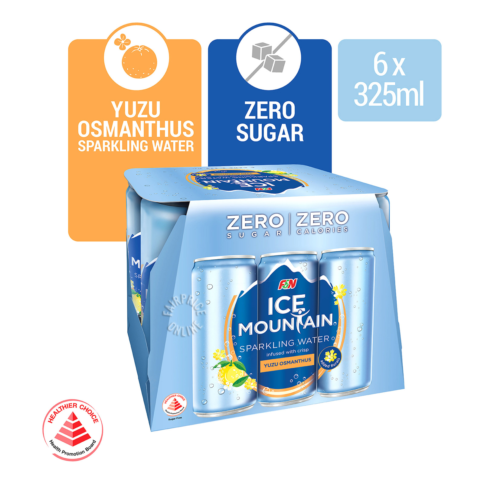F & N Ice Mountain Sparkling Can Water - Yuzu Osmanthus | NTUC