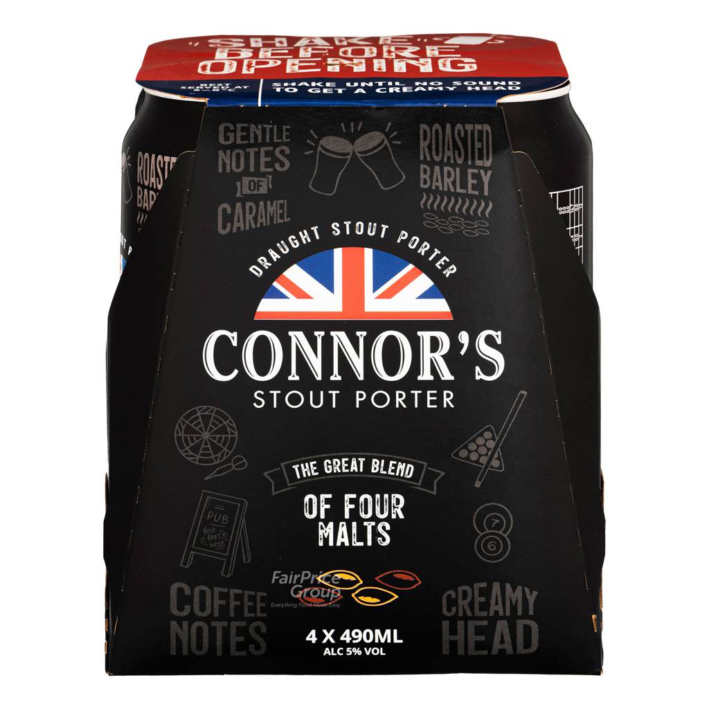 Connor's Stout Porter Can Beer Four Malts NTUC FairPrice