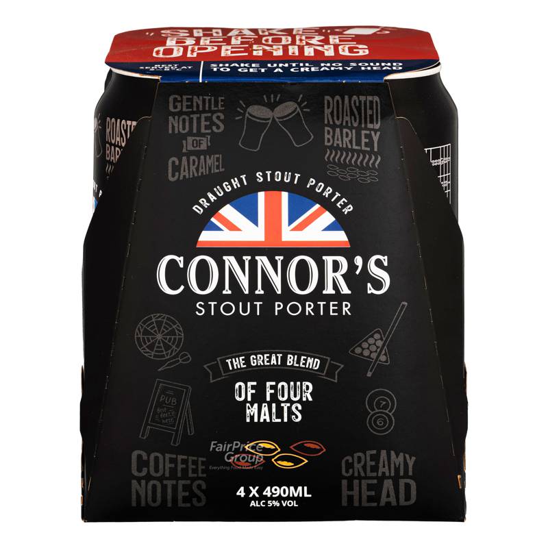 Connor's Stout Porter Can Beer Four Malts NTUC FairPrice