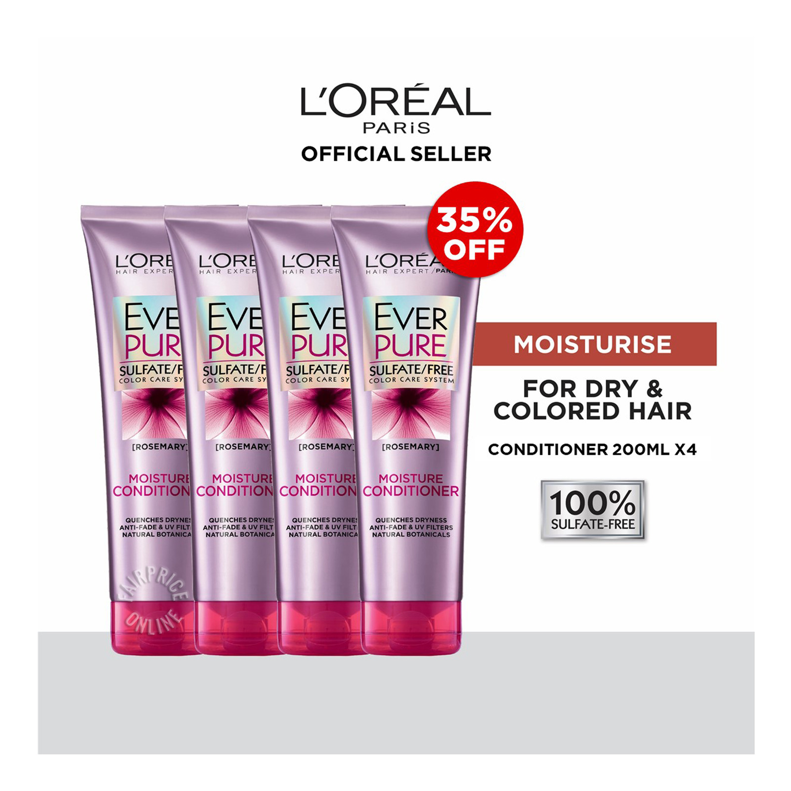 L'Oreal Paris Ever Pure Conditioner Moisture NTUC FairPrice