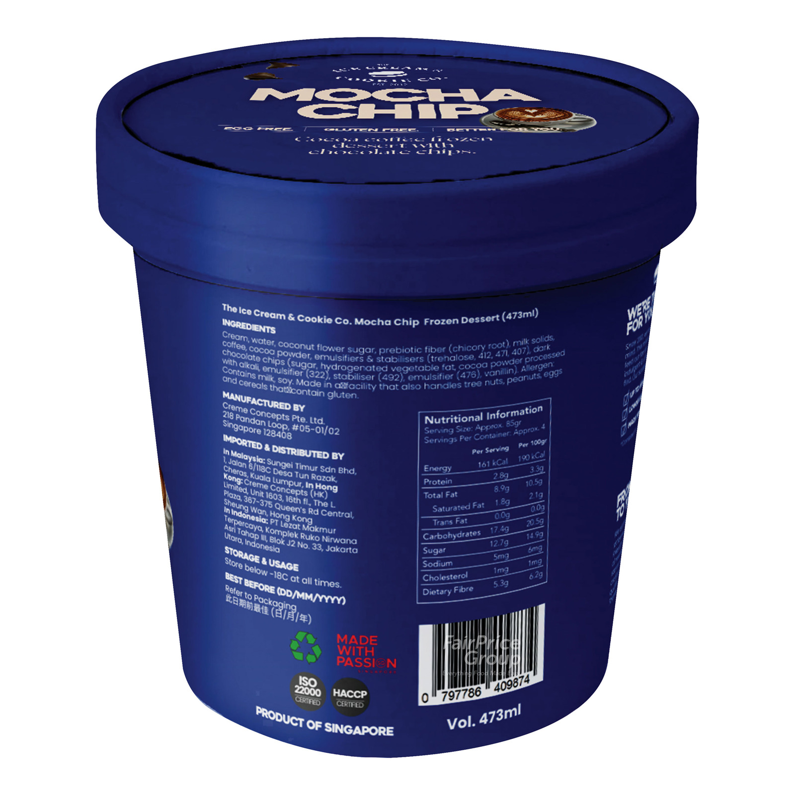 The Ice Cream & Cookie Co. Gelato - Mocha Chip | NTUC FairPrice