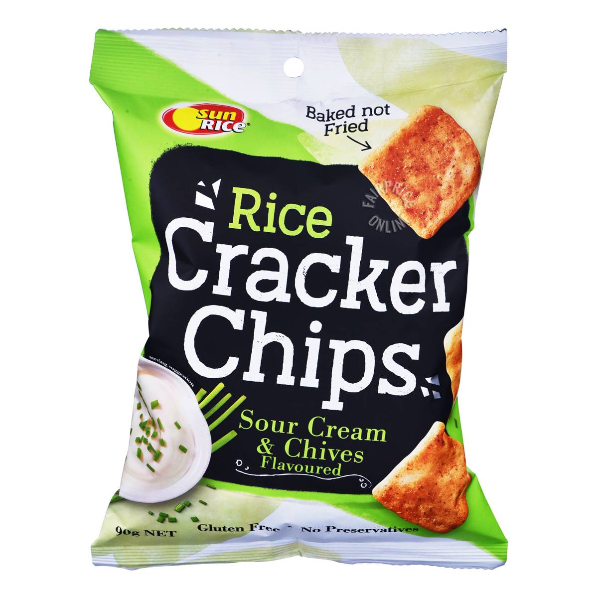 Sunrice Rice Crackers Chips Sour Cream & Chives NTUC FairPrice
