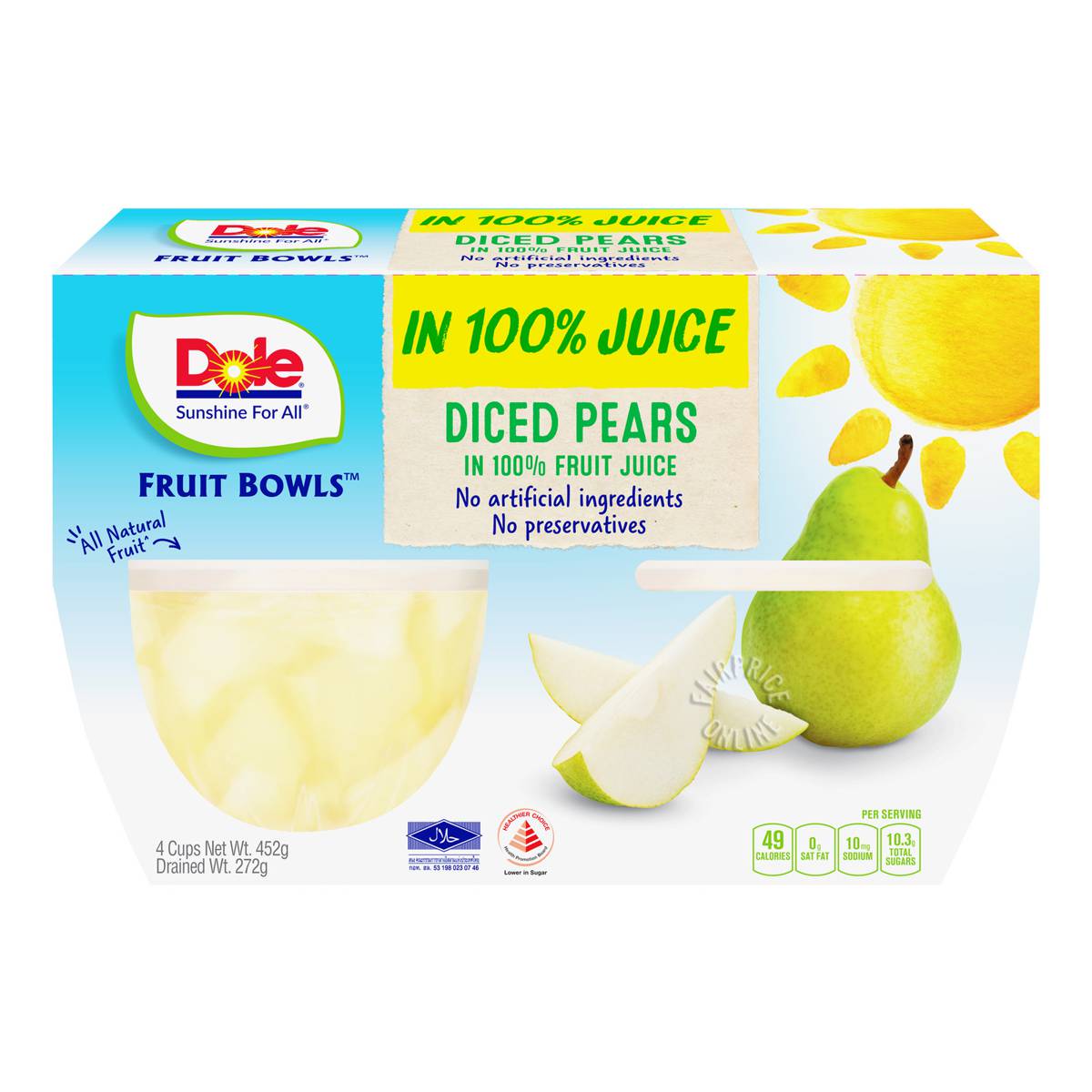 Dole Fruit Bowls in 100% Juice - Pears