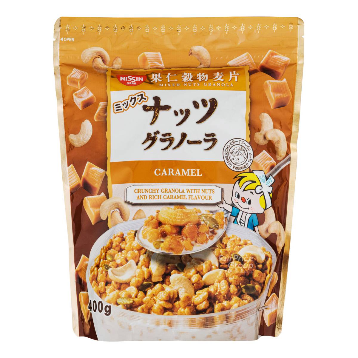 Nissin Mixed Nuts Granola Caramel NTUC FairPrice