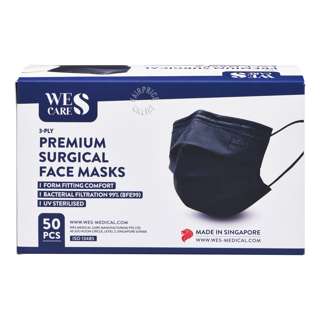 WeCare Premium Surgical Face Mask - 3 Ply (Black)