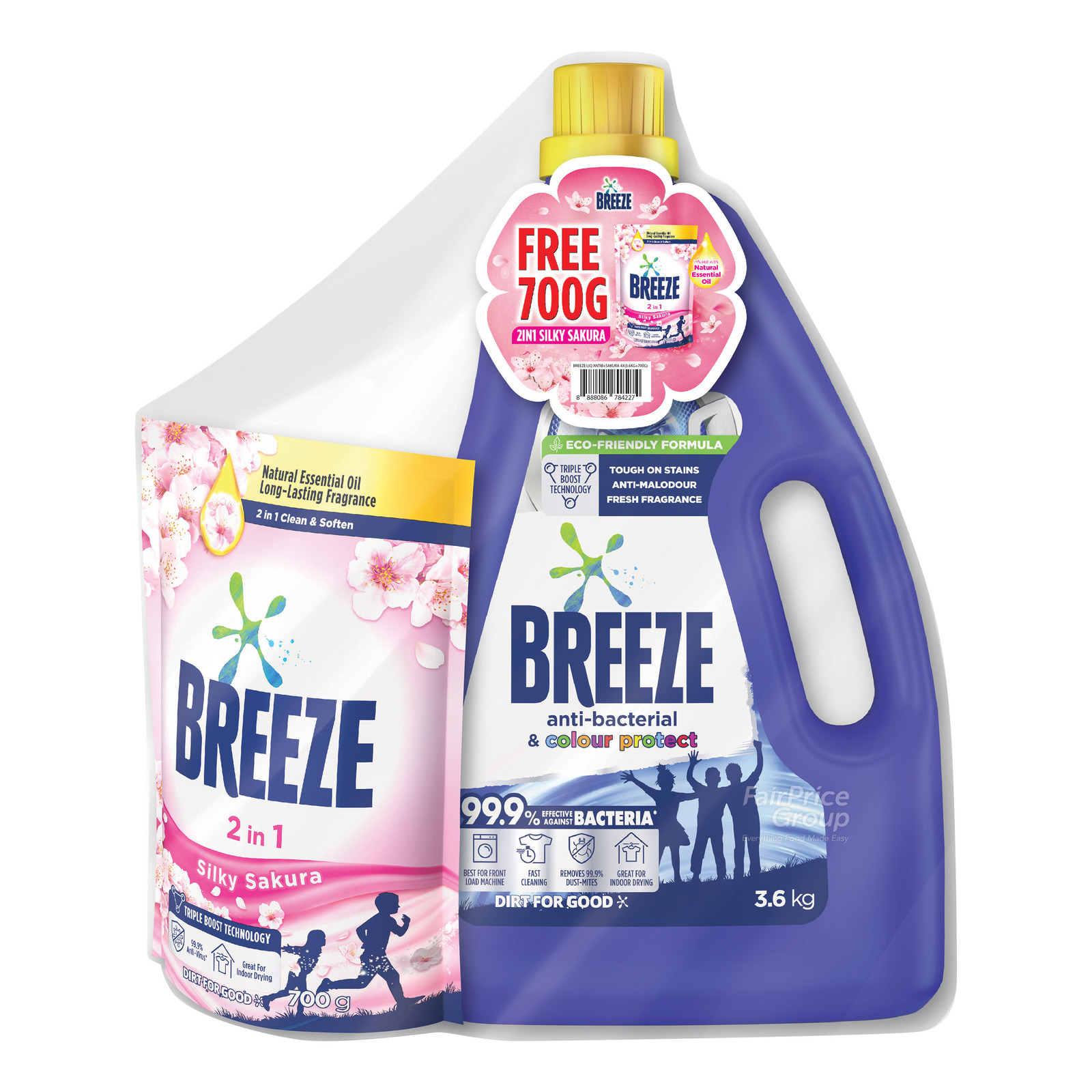 Breeze Liquid Detergent AntiBacterial & Colour Protect NTUC FairPrice
