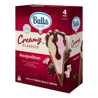 Bulla Creamy Classic Cones - Neapolitan