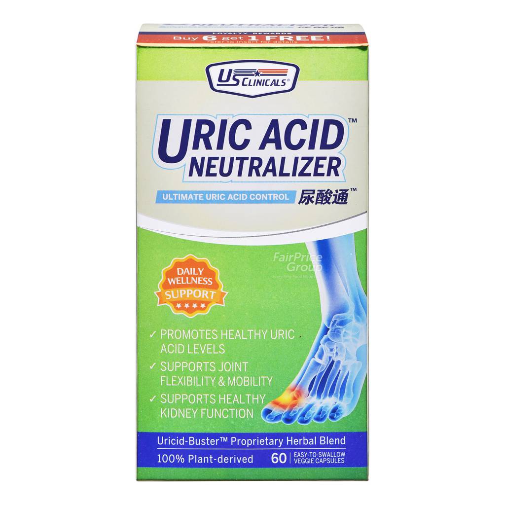 US Clinical Uric Acid Neutralizer Veggie Capsules NTUC FairPrice