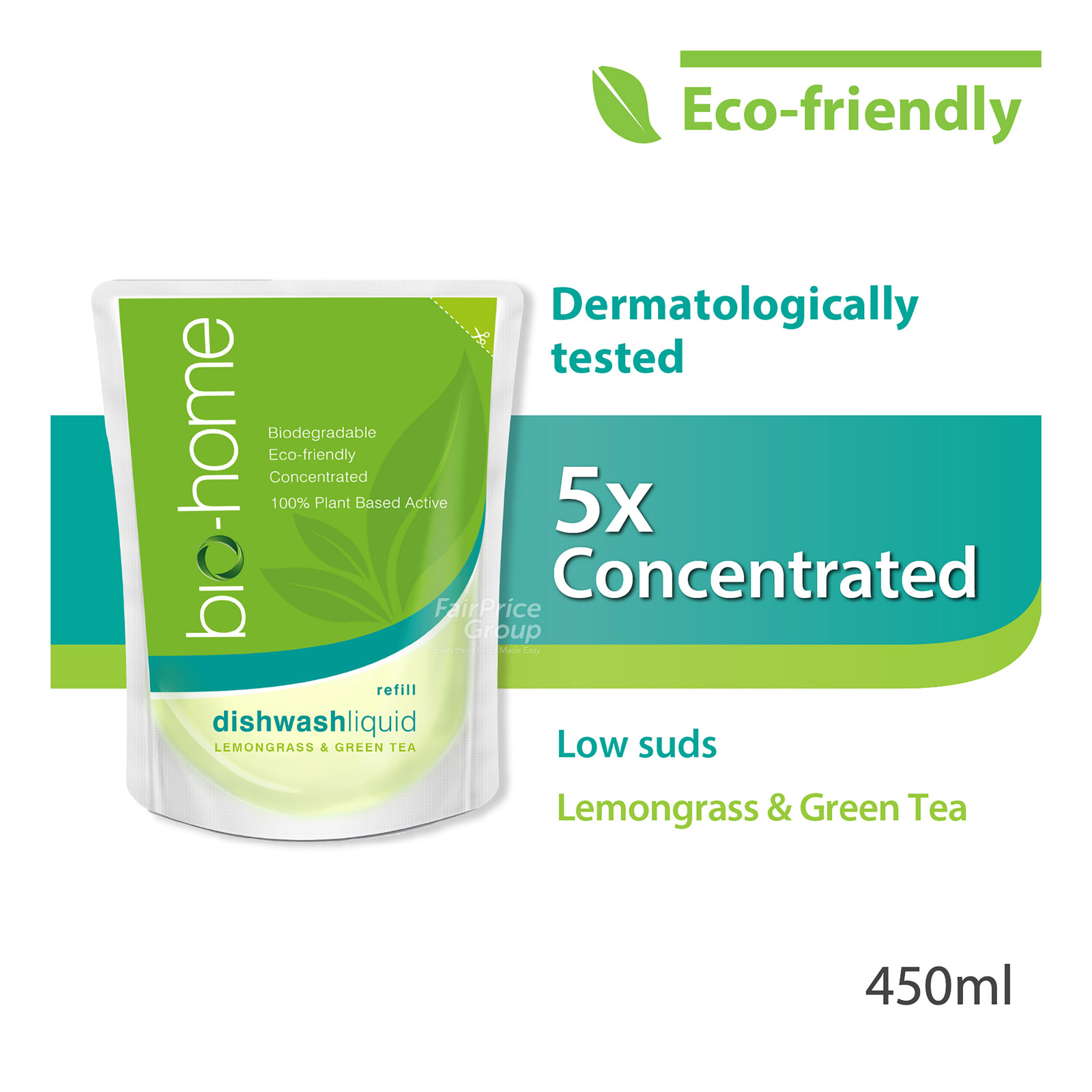 Bio-Home Dishwashing Liquid Refill - Lemongrass & Green tea