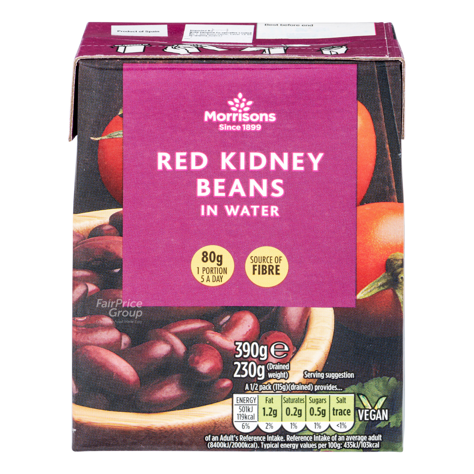 Morrisons Red Kidney Beans in Water NTUC FairPrice