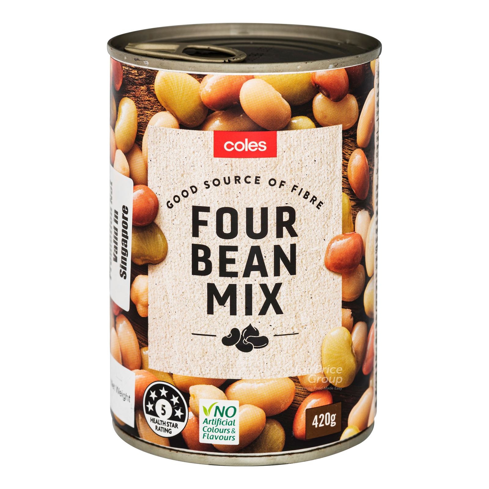 Coles Can Food 4 Bean Mix NTUC FairPrice