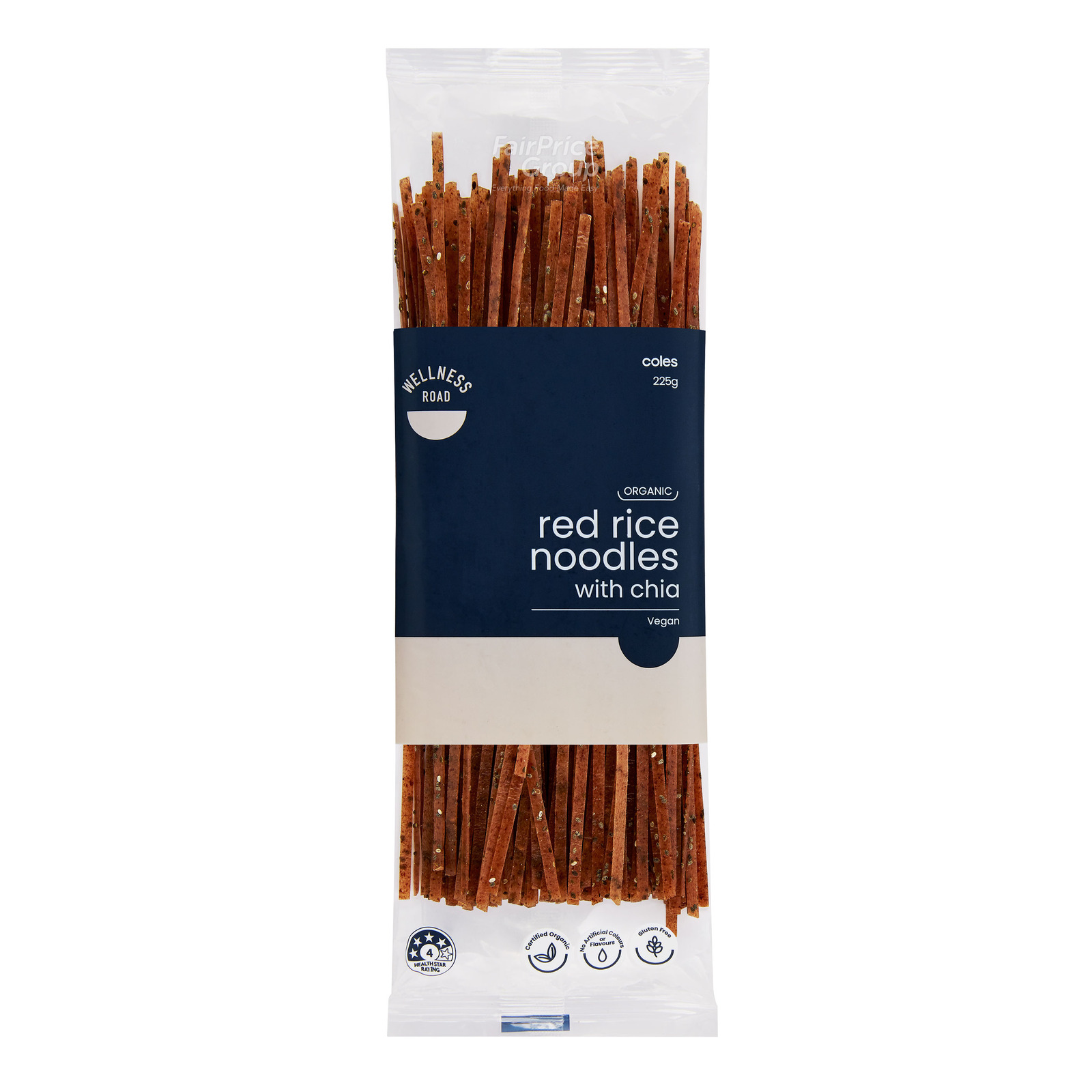 Red Rice Coles Coles Organic Rice Noodles with Chia - Red | NTUC FairPrice