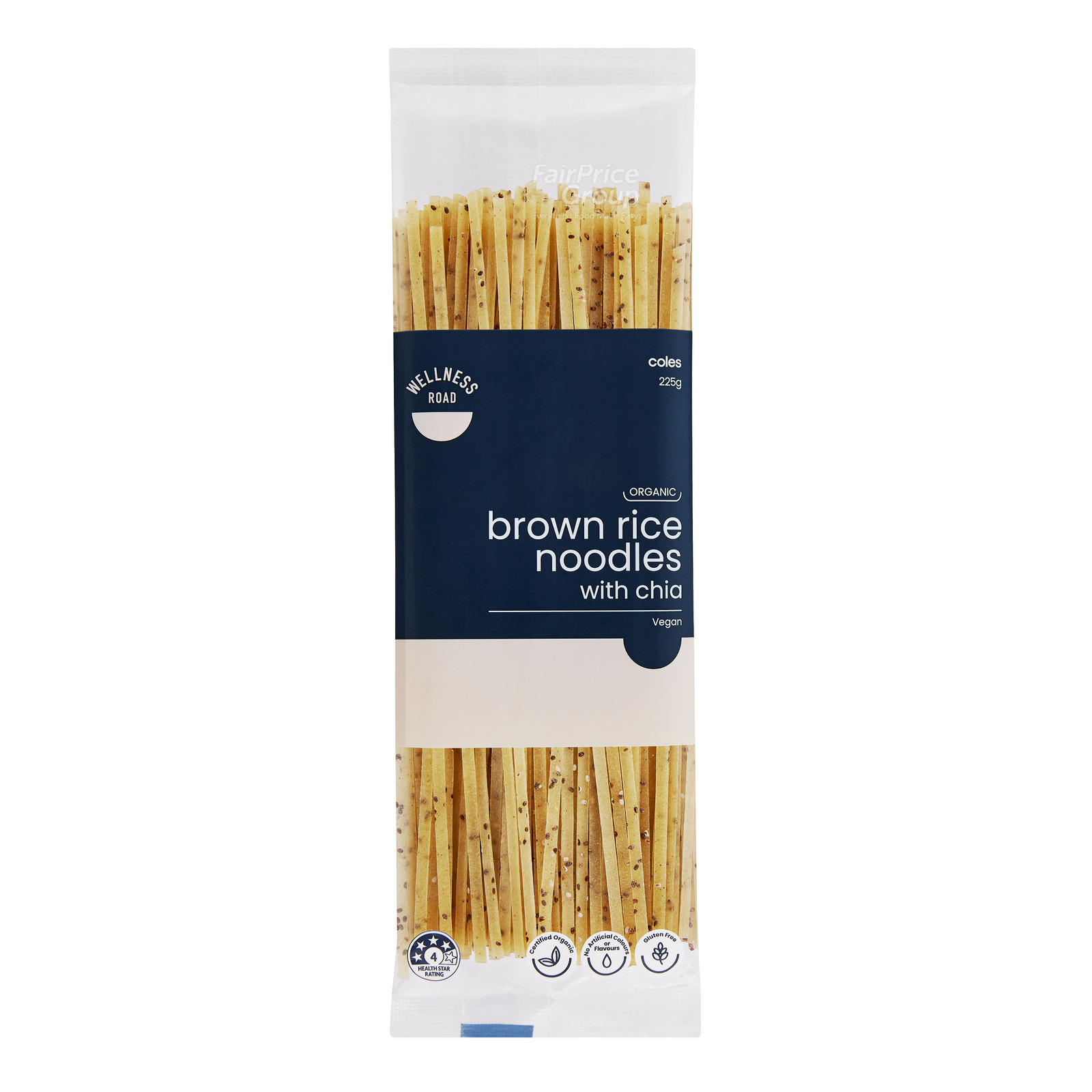 Coles Organic Rice Noodles with Chia Brown NTUC FairPrice
